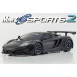 AUTOMODELO KYOSHO MINI-Z MR 03 SPORTS 2 MAC LAREN 12C GT3 MATTE BLACK ESCALA 1/27 RÁDIO 2.4GHZ KT19 KYO 32217GBK-B